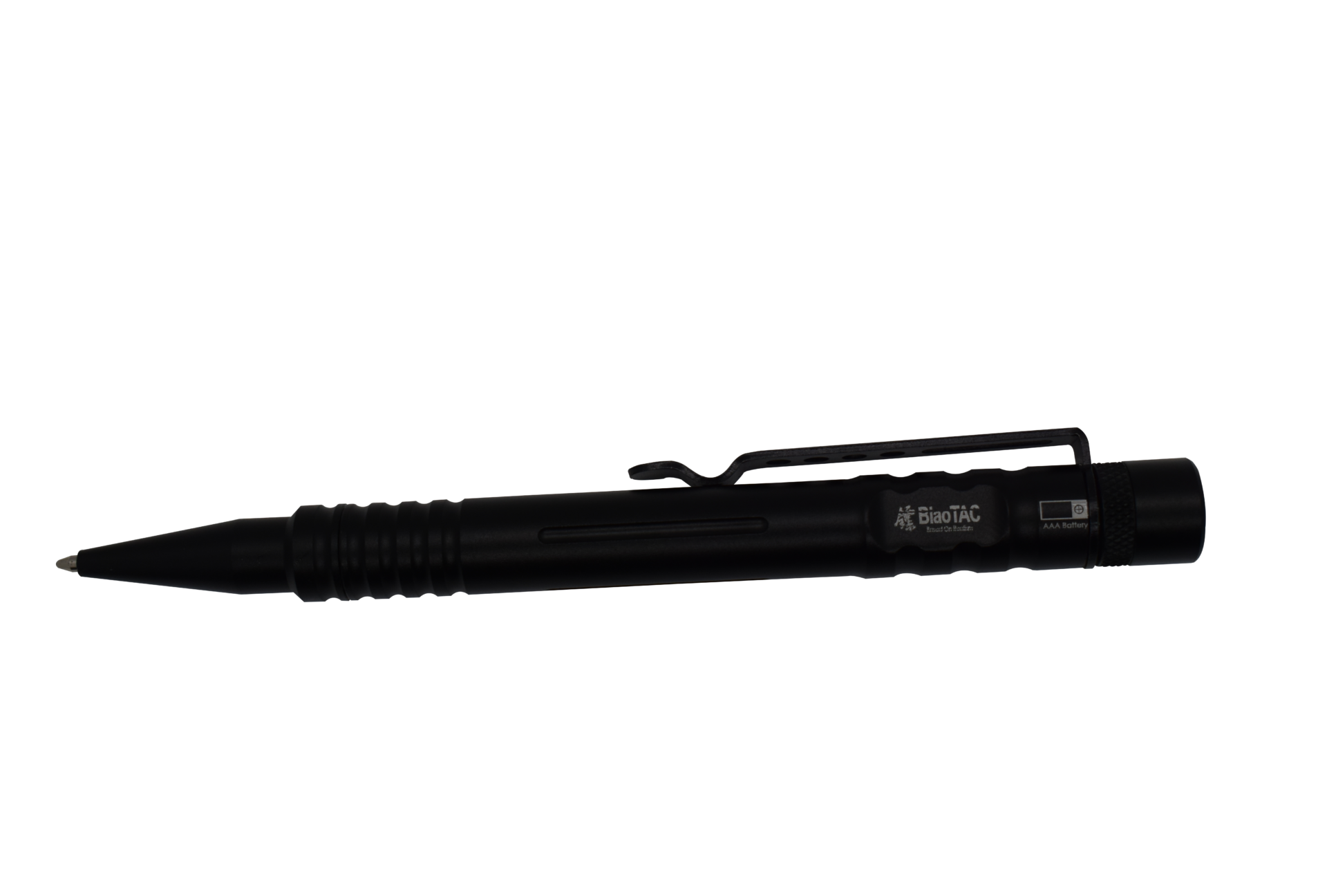 BOLÍGRAFO TÁCTICO CON LINTERNA 30 LÚMENES ROMPECRISTALES