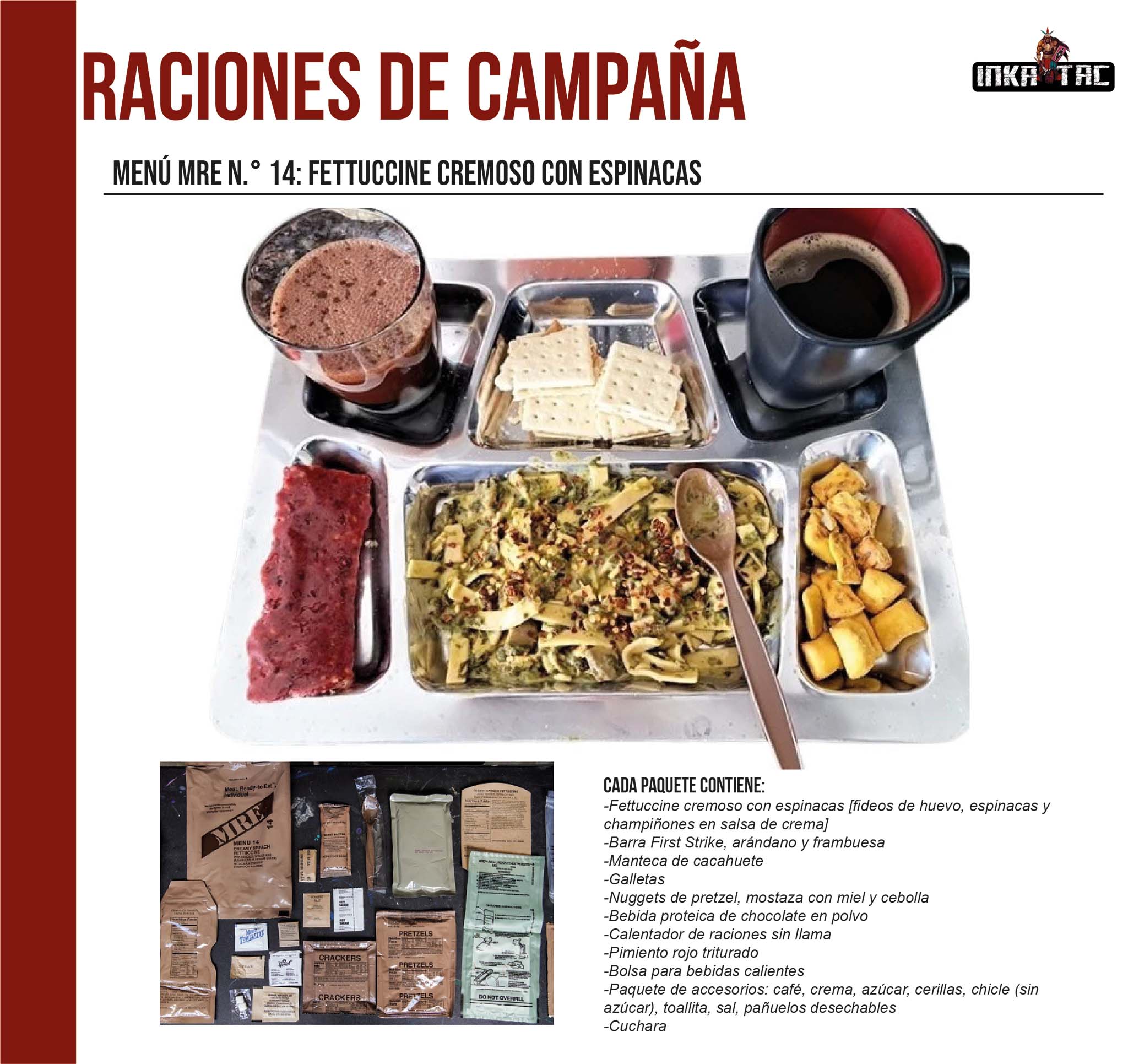 MENU 14 -FETTUCCINE CREMOSO CON ESPINACAS