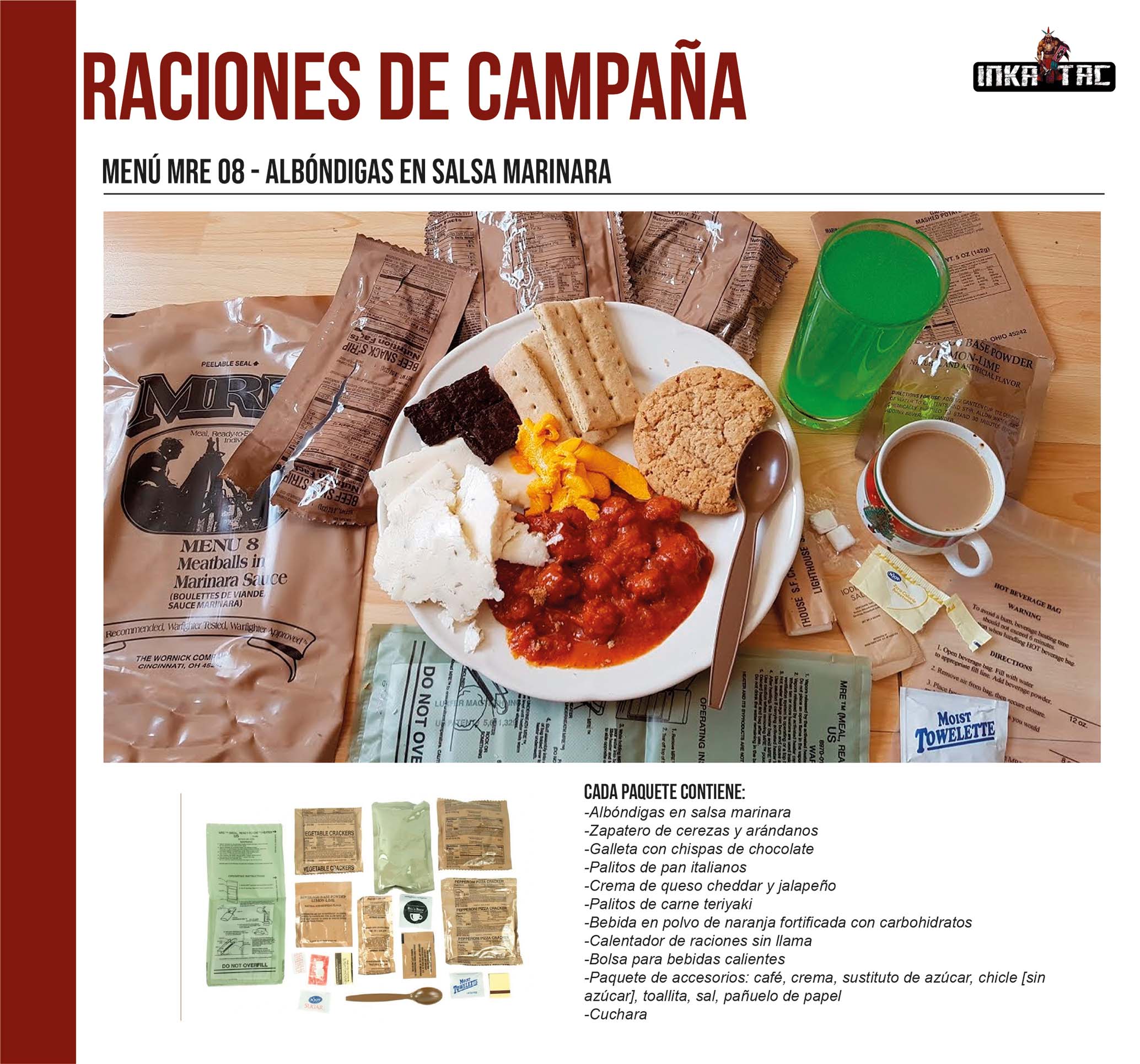 MENU 8 - ALBONDIGAS EN SALSA MARINA